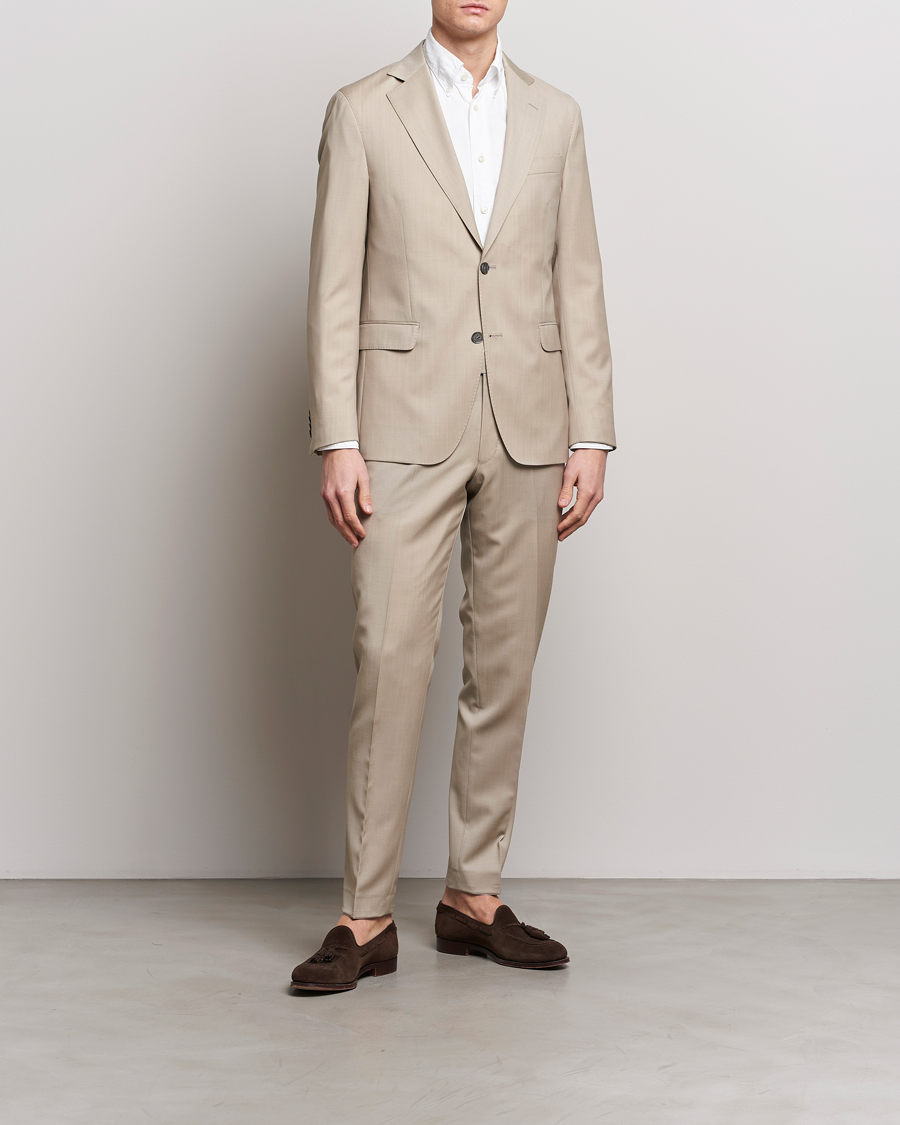 Herre | Todelte dresser | Oscar Jacobson | Fogerty Super 130's Wool Suit Beige