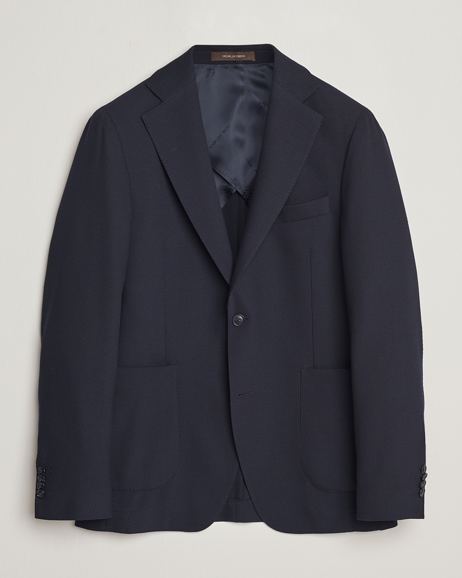 Herre | Dressjakker | Oscar Jacobson | Ferry Patch Soft Wool Blazer Navy