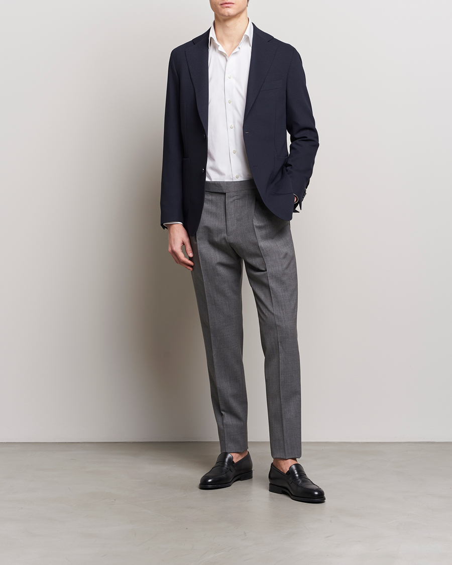 Herre | Dressjakker | Oscar Jacobson | Ferry Patch Soft Wool Blazer Navy