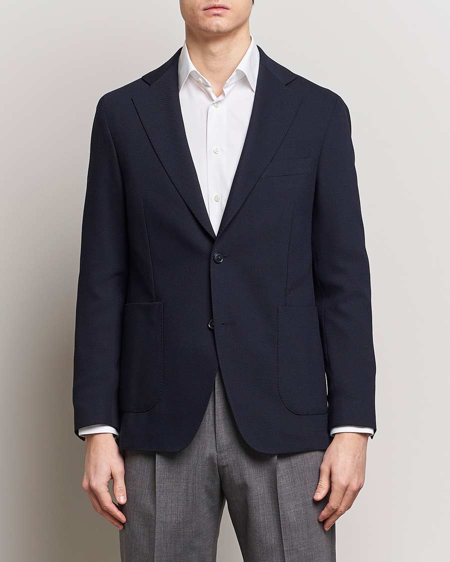 Herre | Dressjakker | Oscar Jacobson | Ferry Patch Soft Wool Blazer Navy