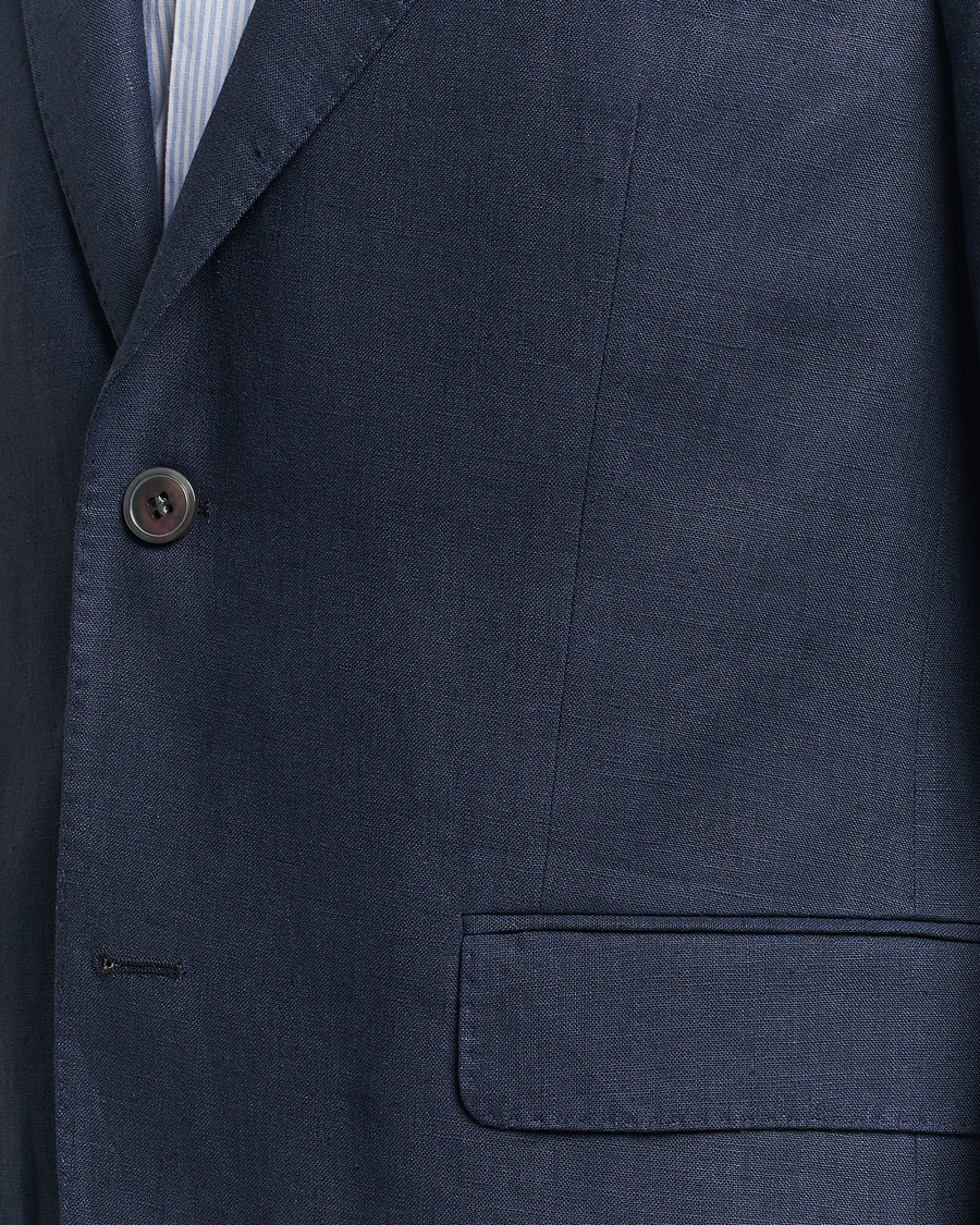 Herre | Dressjakker | Oscar Jacobson | Fogerty Linen Blazer Navy