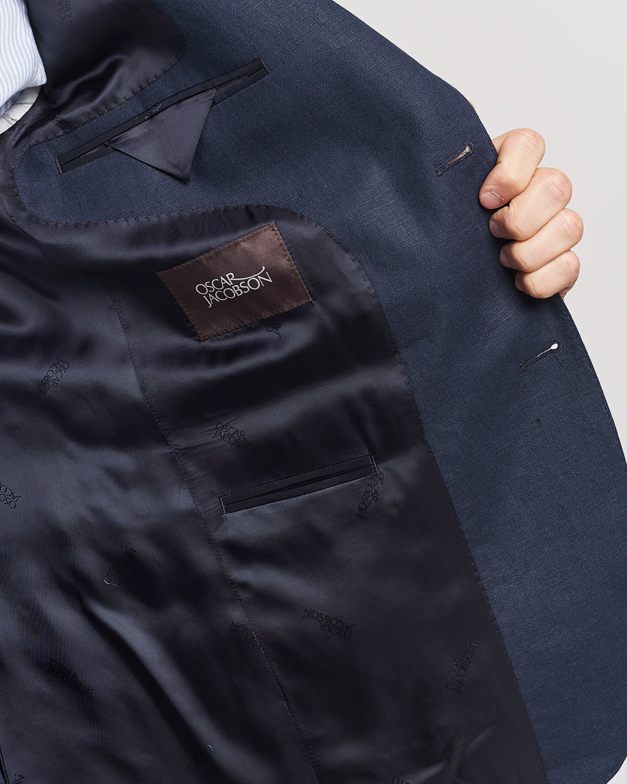 Herre | Dressjakker | Oscar Jacobson | Fogerty Linen Blazer Navy