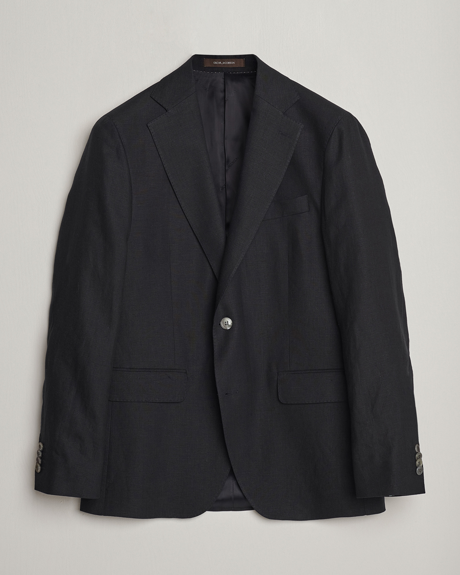 Herre | Dressjakker | Oscar Jacobson | Fogerty Linen Blazer Black