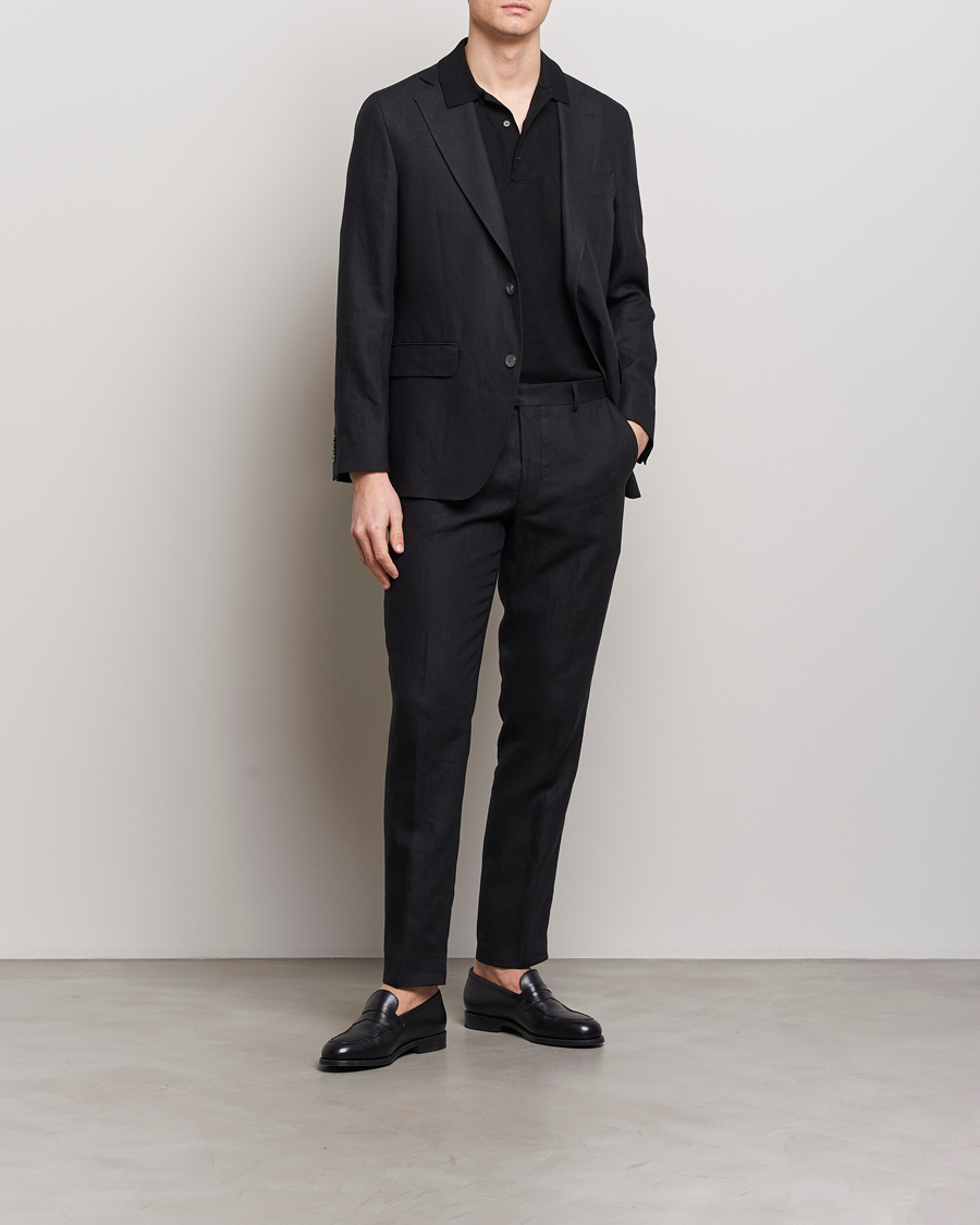 Herre | Dressjakker | Oscar Jacobson | Fogerty Linen Blazer Black