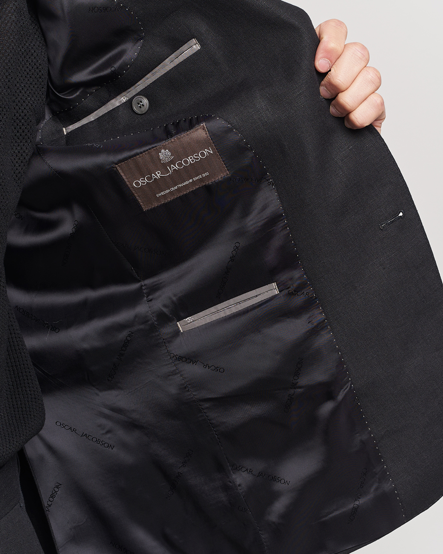 Herre | Dressjakker | Oscar Jacobson | Fogerty Linen Blazer Black