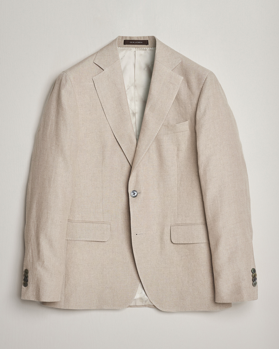 Herre | Dressjakker | Oscar Jacobson | Fogerty Linen Blazer Beige