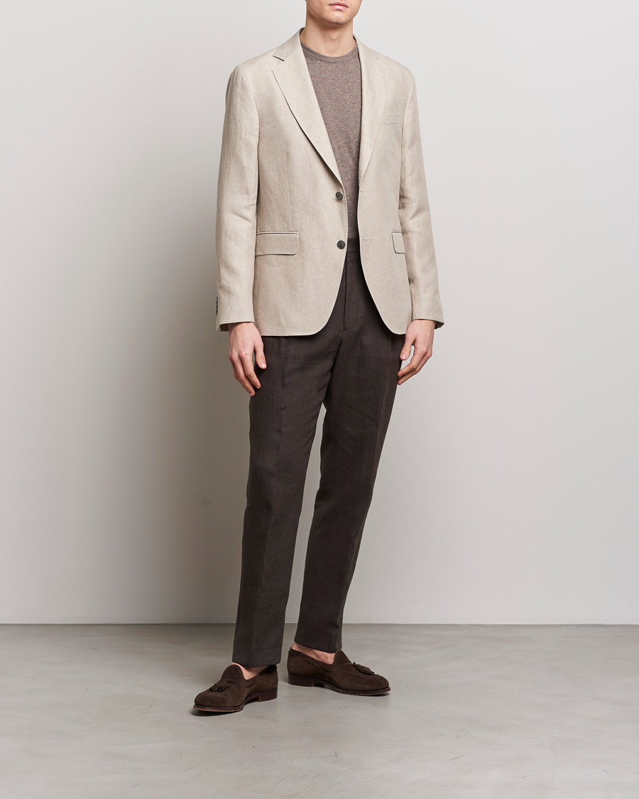 Herre | Dressjakker | Oscar Jacobson | Fogerty Linen Blazer Beige