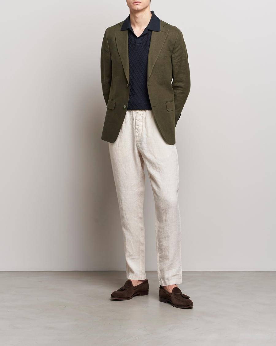 Herre | Dressjakker | Oscar Jacobson | Fogerty Linen Blazer Olive