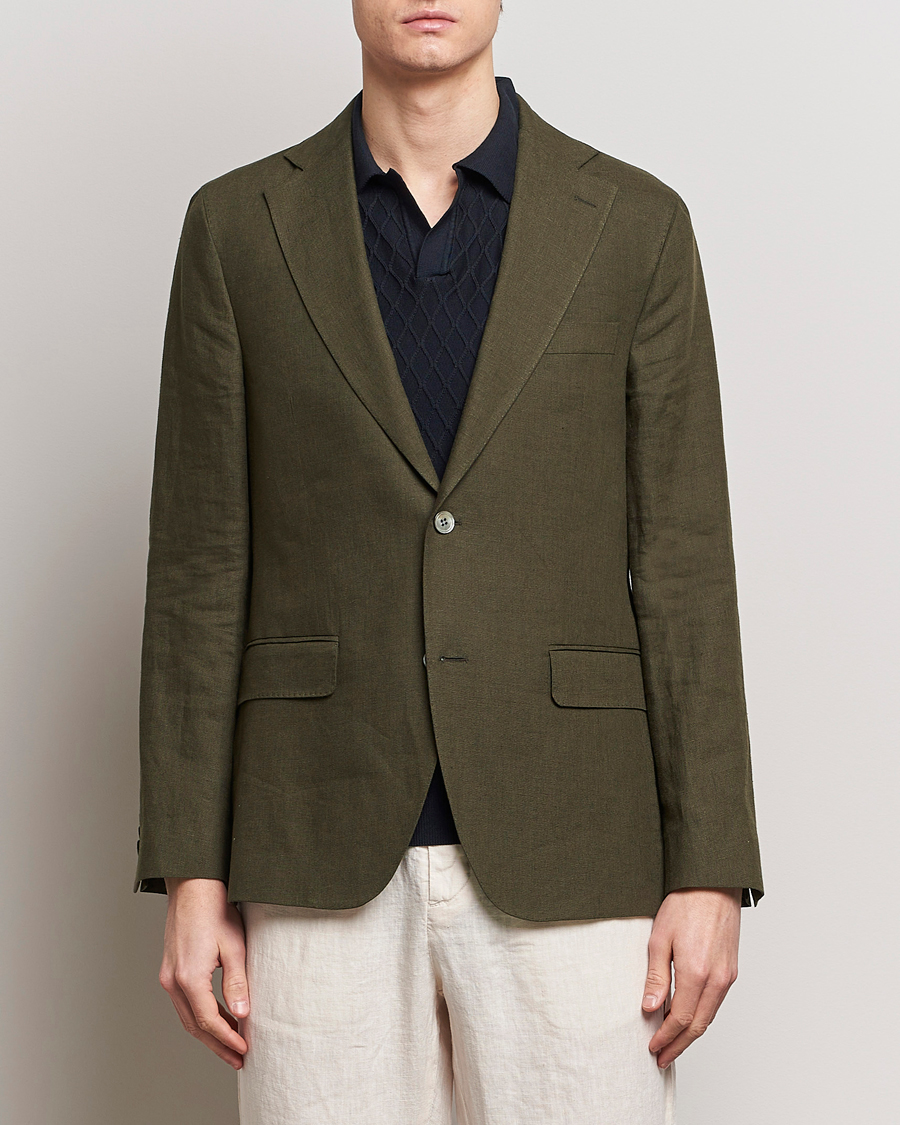 Herre | Oscar Jacobson | Oscar Jacobson | Fogerty Linen Blazer Olive