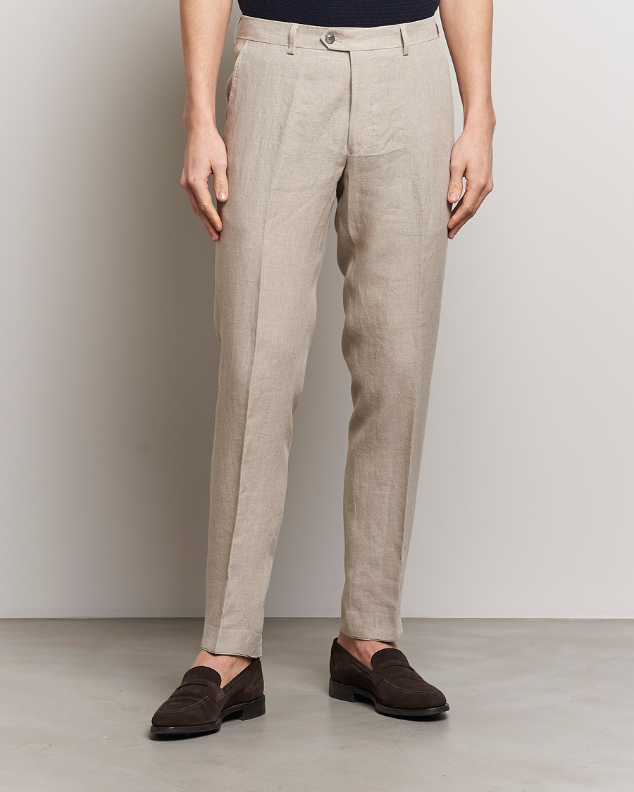 Herre | Business & Beyond | Oscar Jacobson | Denz Linen Trousers Beige