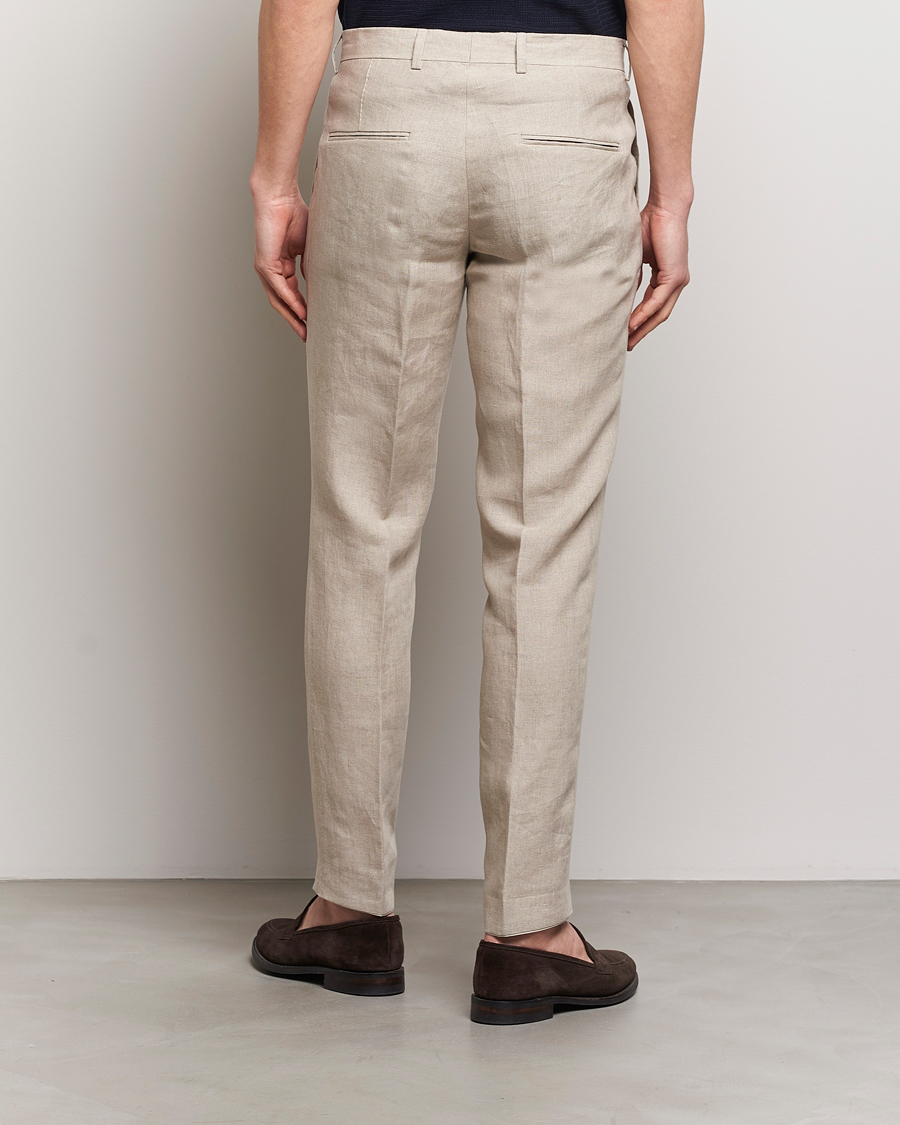 Herre | Bukser | Oscar Jacobson | Denz Linen Trousers Beige
