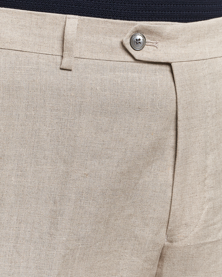 Herre | Bukser | Oscar Jacobson | Denz Linen Trousers Beige