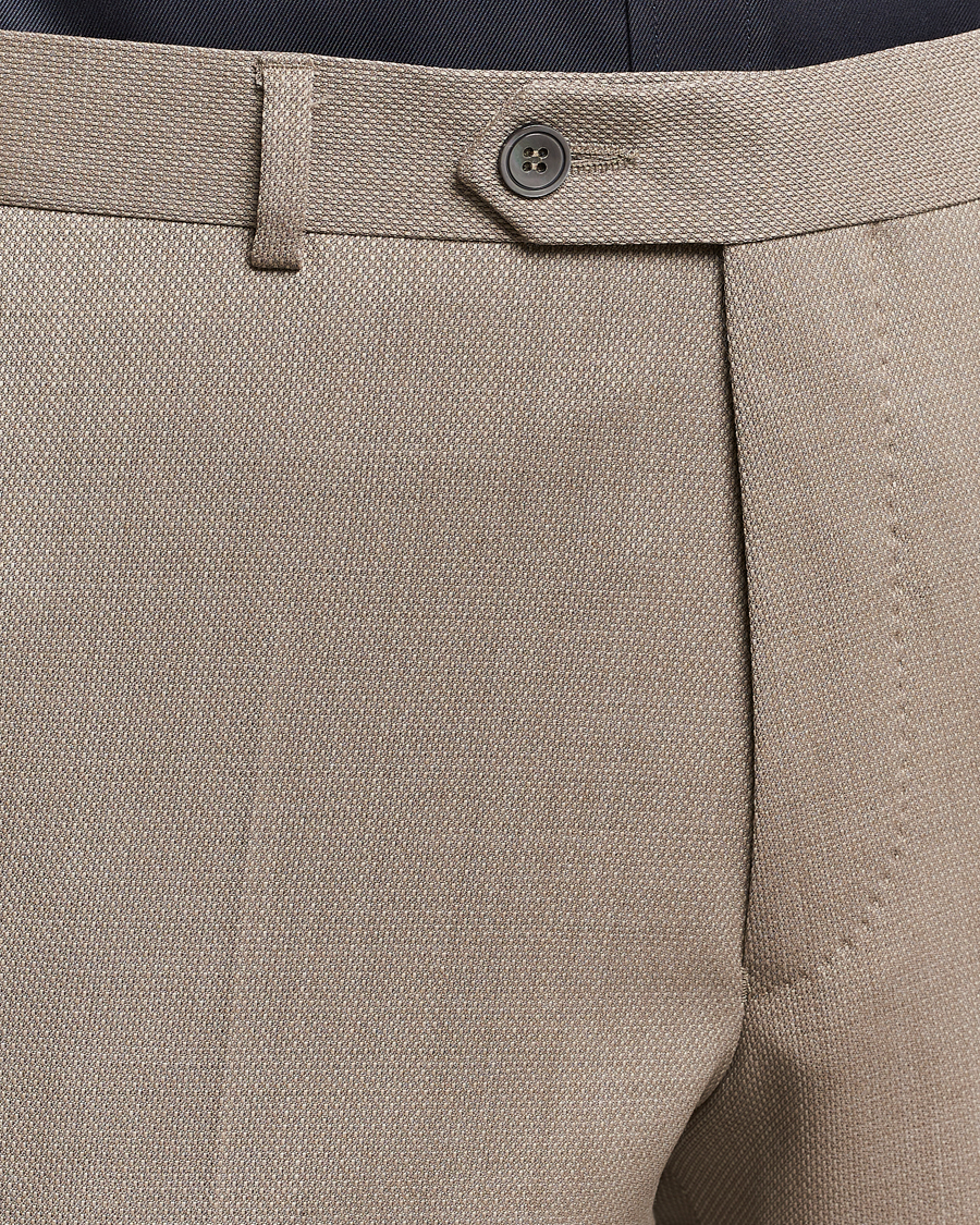 Herre | Bukser | Oscar Jacobson | Denz Structured Wool Trousers Beige