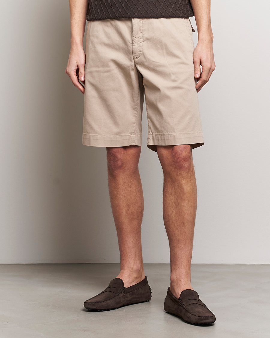 Herre | Klær | Oscar Jacobson | Teodor Cotton Shorts Beige