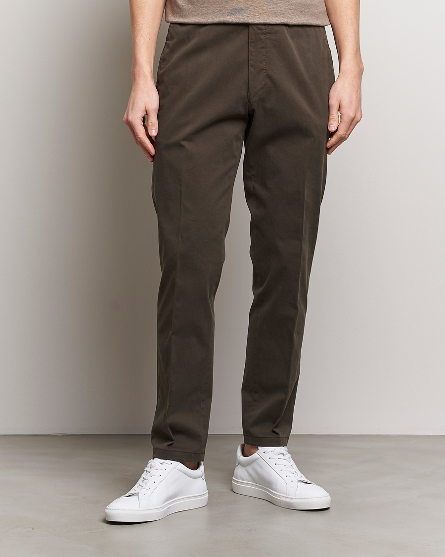 Herre | Avdelinger | Oscar Jacobson | Denz Casual Cotton Trousers Olive