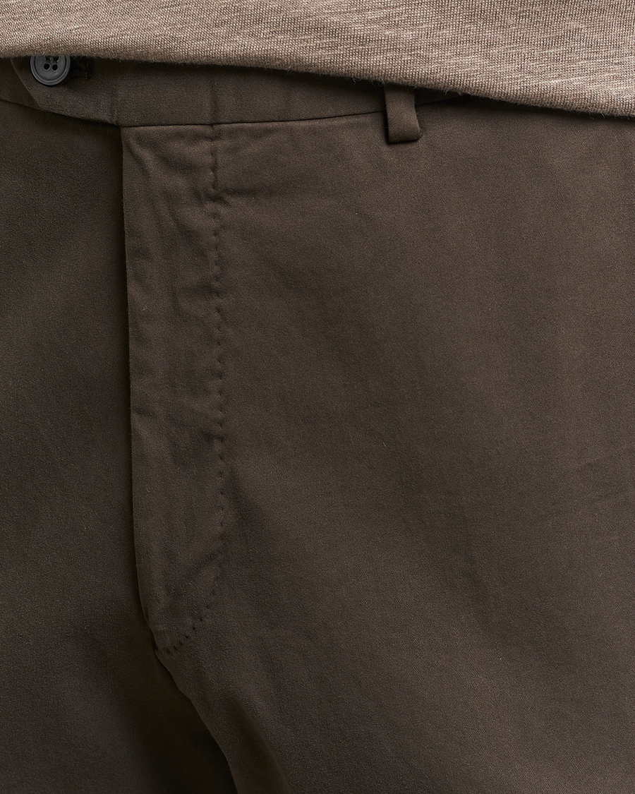 Herre | Bukser | Oscar Jacobson | Denz Casual Cotton Trousers Olive