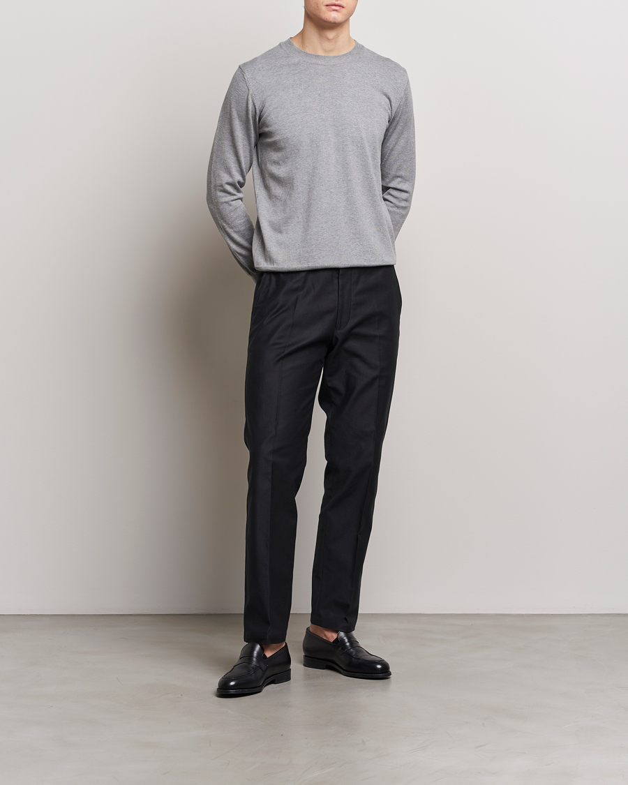 Herre | Bukser | Oscar Jacobson | Decker Cotton Trousers Black