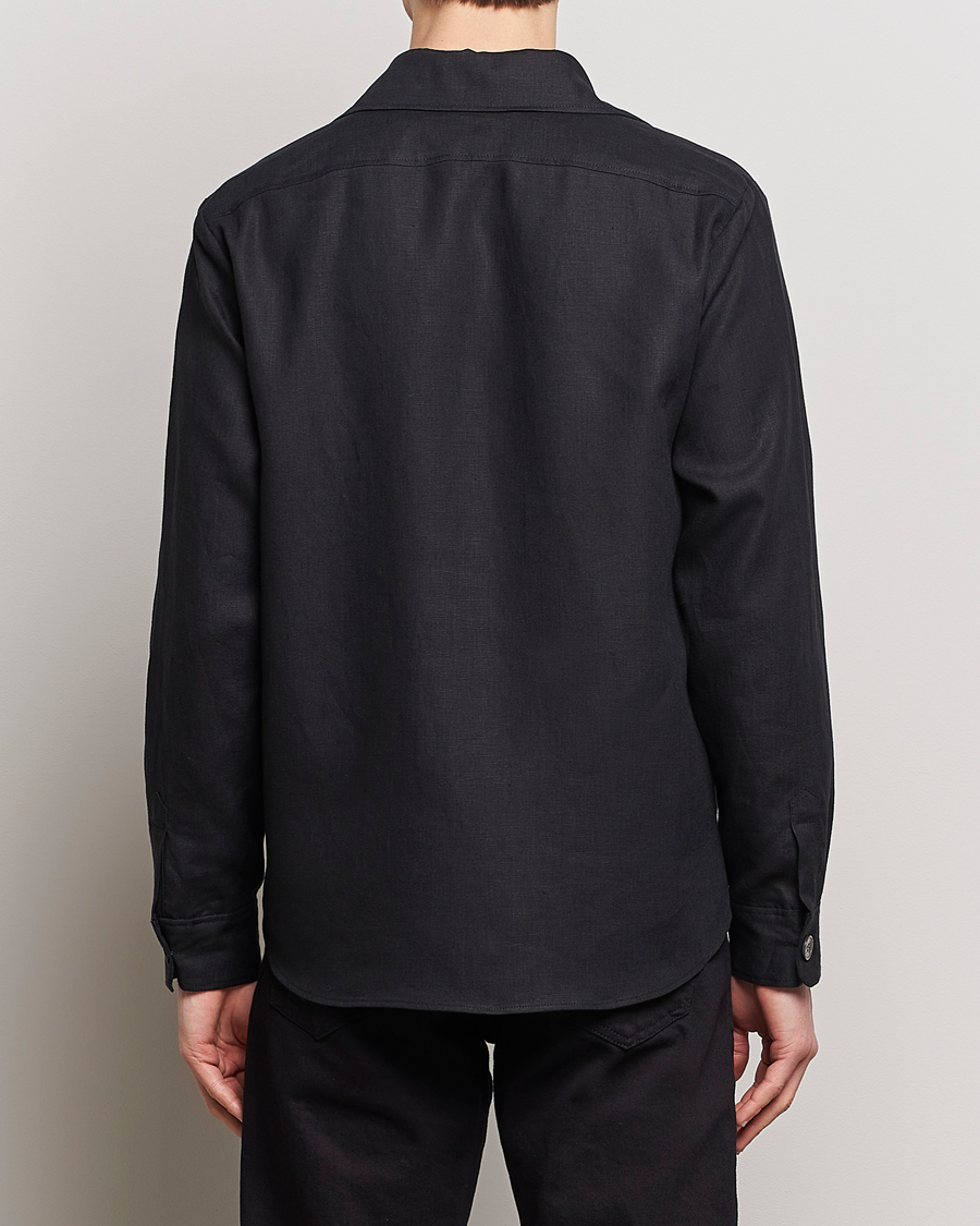 Herre | Skjorter | Oscar Jacobson | Maverick Linen Shirt Jacket Black
