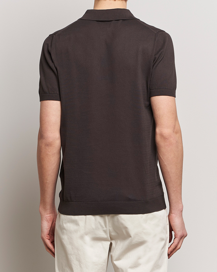 Herre | Pikéer | Oscar Jacobson | Otto Short Sleeve Zip Polo Brown