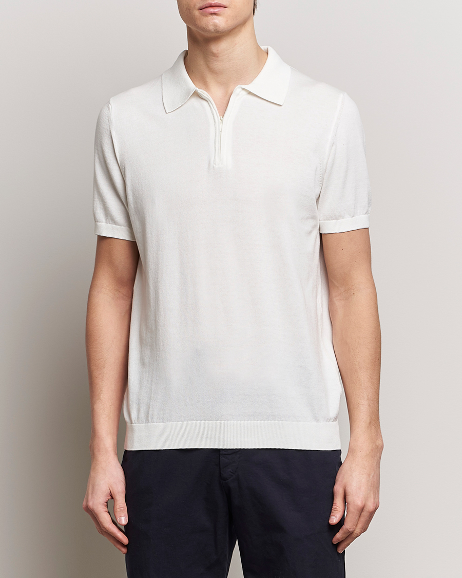 Herre | Avdelinger | Oscar Jacobson | Otto Short Sleeve Zip Polo White