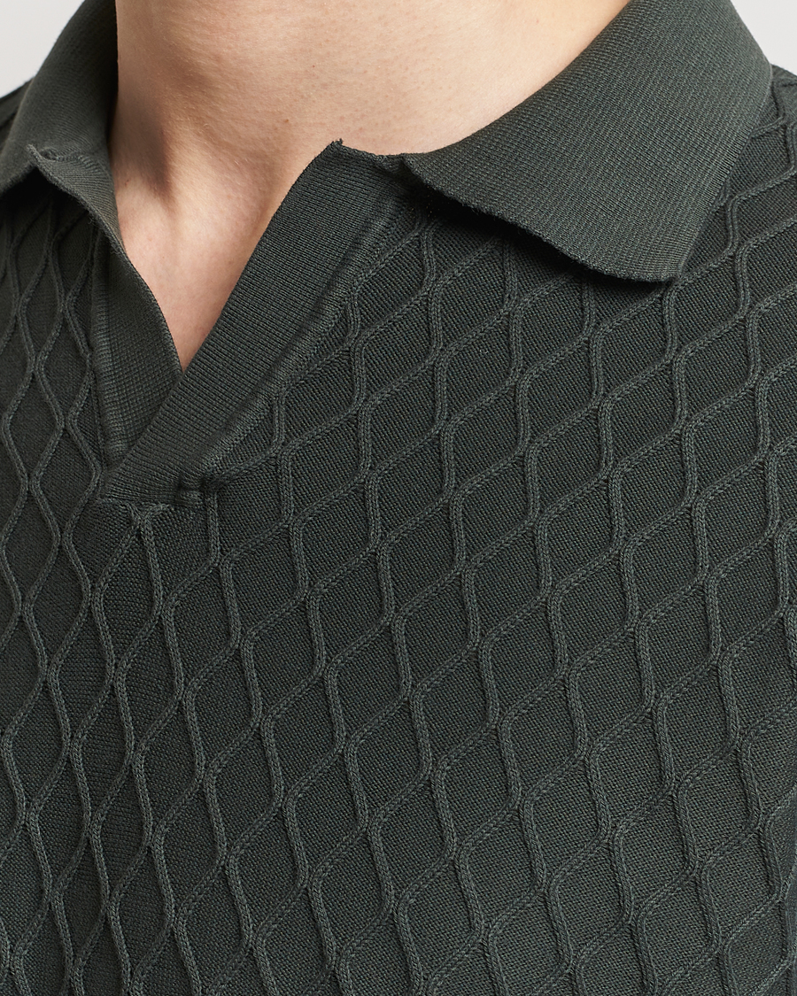 Herre | Pikéer | Oscar Jacobson | Mirza Structured Cotton Polo Olive