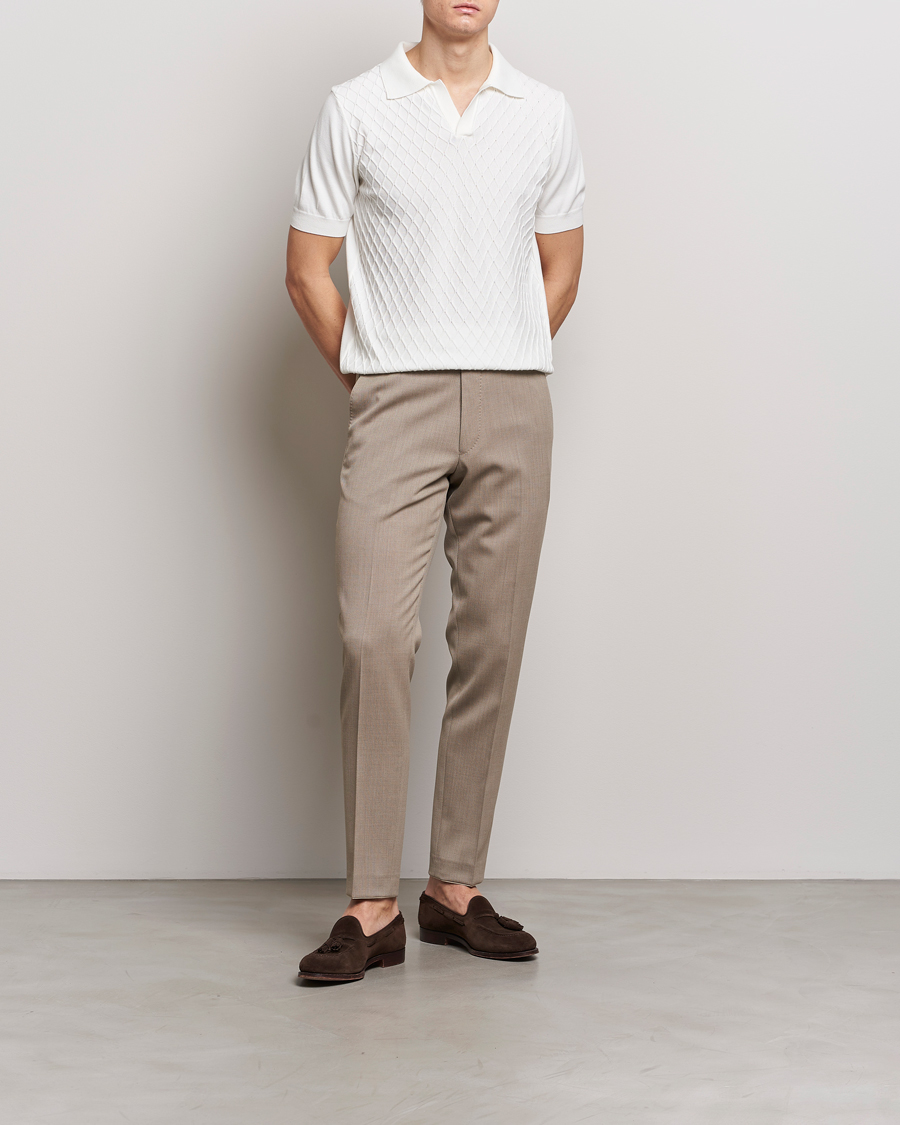 Herre | Pikéer | Oscar Jacobson | Mirza Structured Cotton Polo White