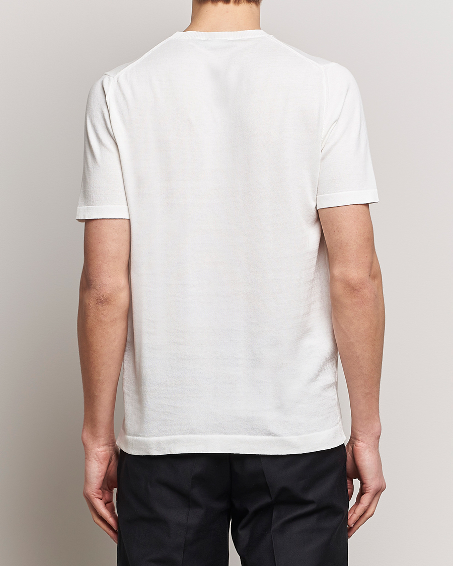Herre | T-Shirts | Oscar Jacobson | Brian Knitted Cotton T-Shirt White