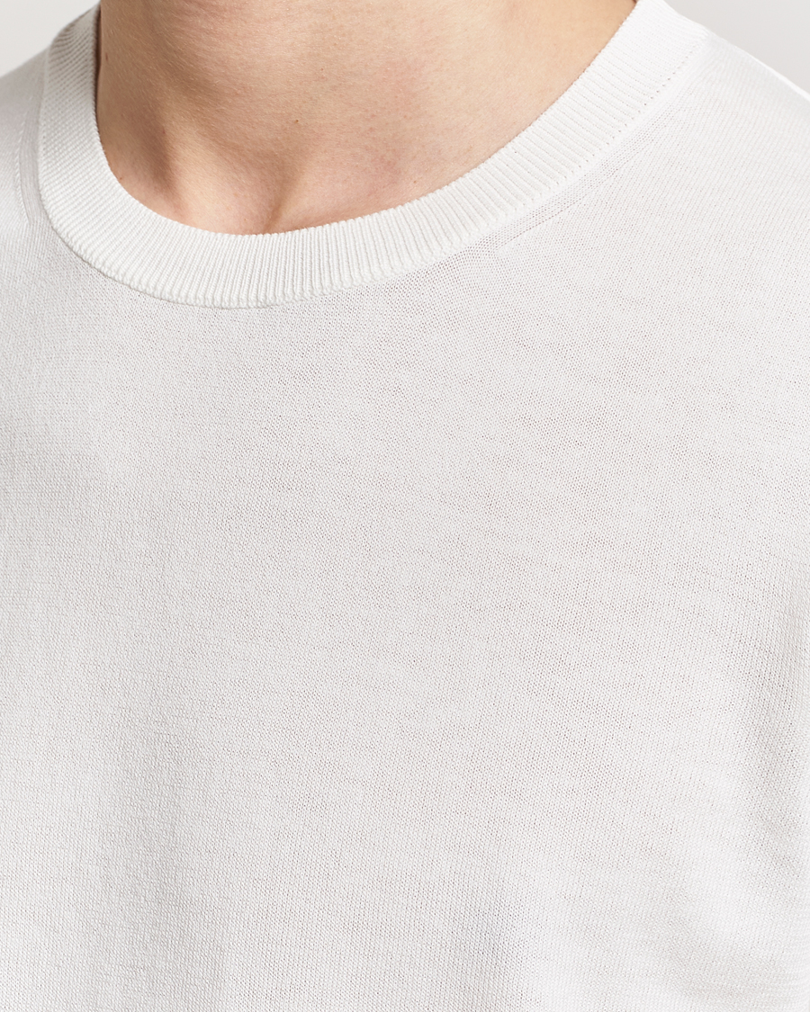 Herre | T-Shirts | Oscar Jacobson | Brian Knitted Cotton T-Shirt White