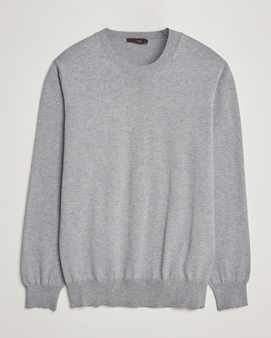 Herre | Gensere | Oscar Jacobson | Valdemar Cotton Crew Neck Light Grey