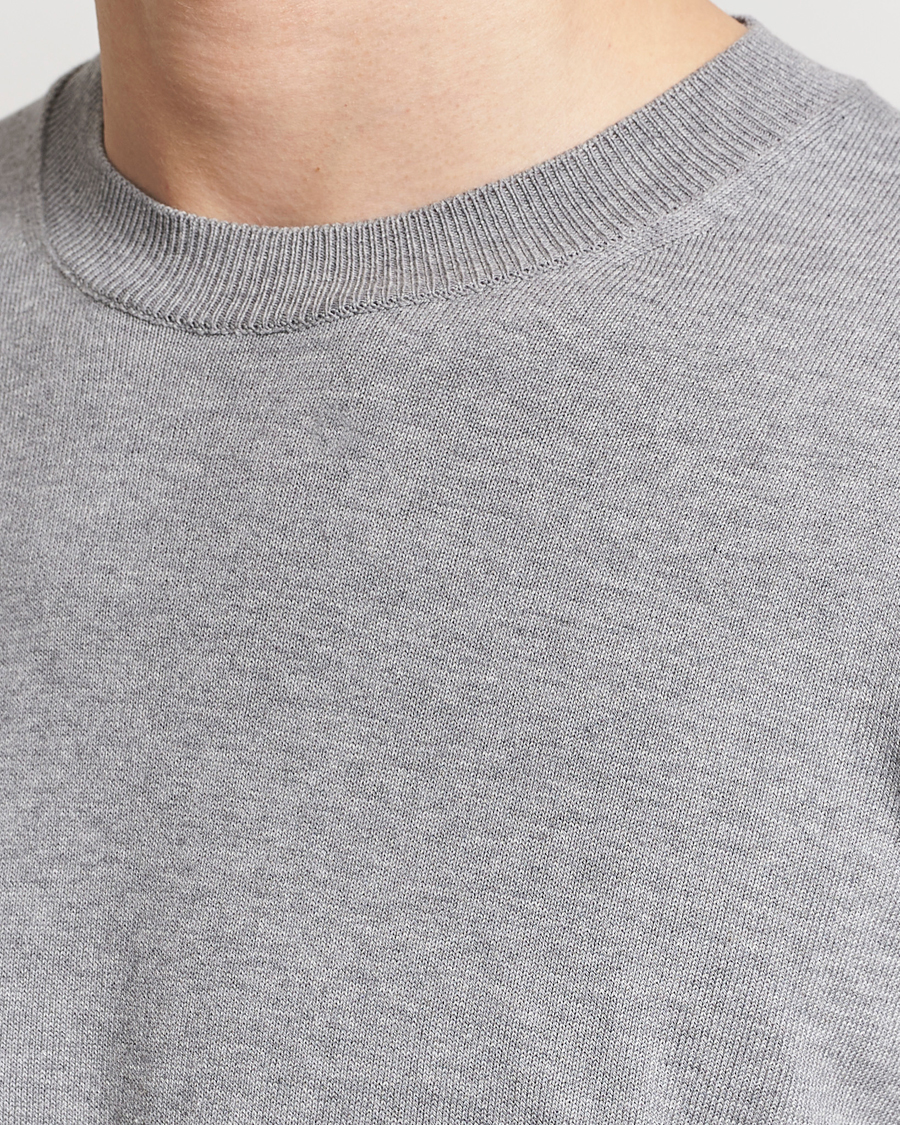 Herre | Gensere | Oscar Jacobson | Valdemar Cotton Crew Neck Light Grey