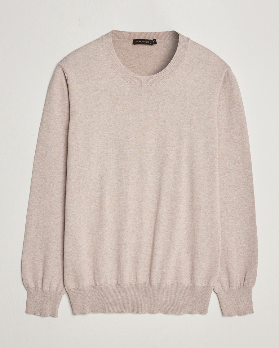 Herre | Gensere | Oscar Jacobson | Valdemar Cotton Crew Neck Beige