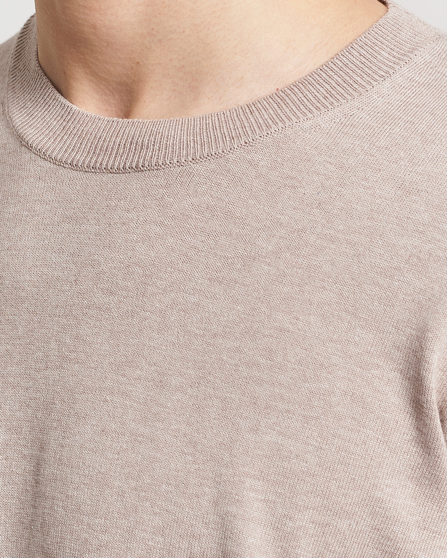 Herre | Gensere | Oscar Jacobson | Valdemar Cotton Crew Neck Beige