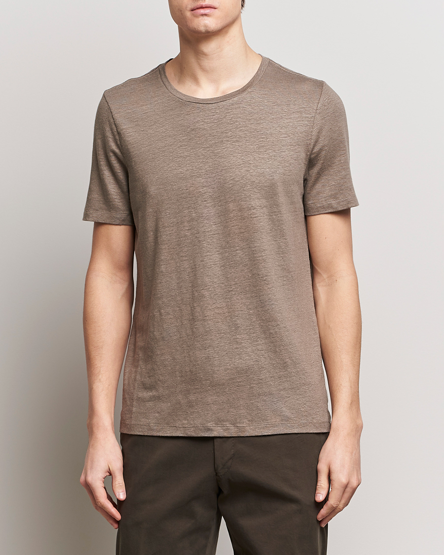 Herre |  | Oscar Jacobson | Kyran Linen T-Shirt Olive