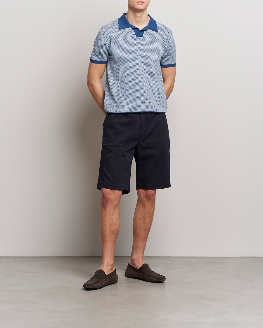 Herre | Pikéer | Oscar Jacobson | Dalius Structured Cotton Polo Blue
