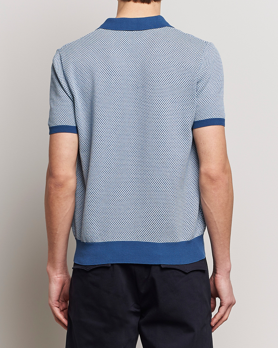 Herre | Pikéer | Oscar Jacobson | Dalius Structured Cotton Polo Blue