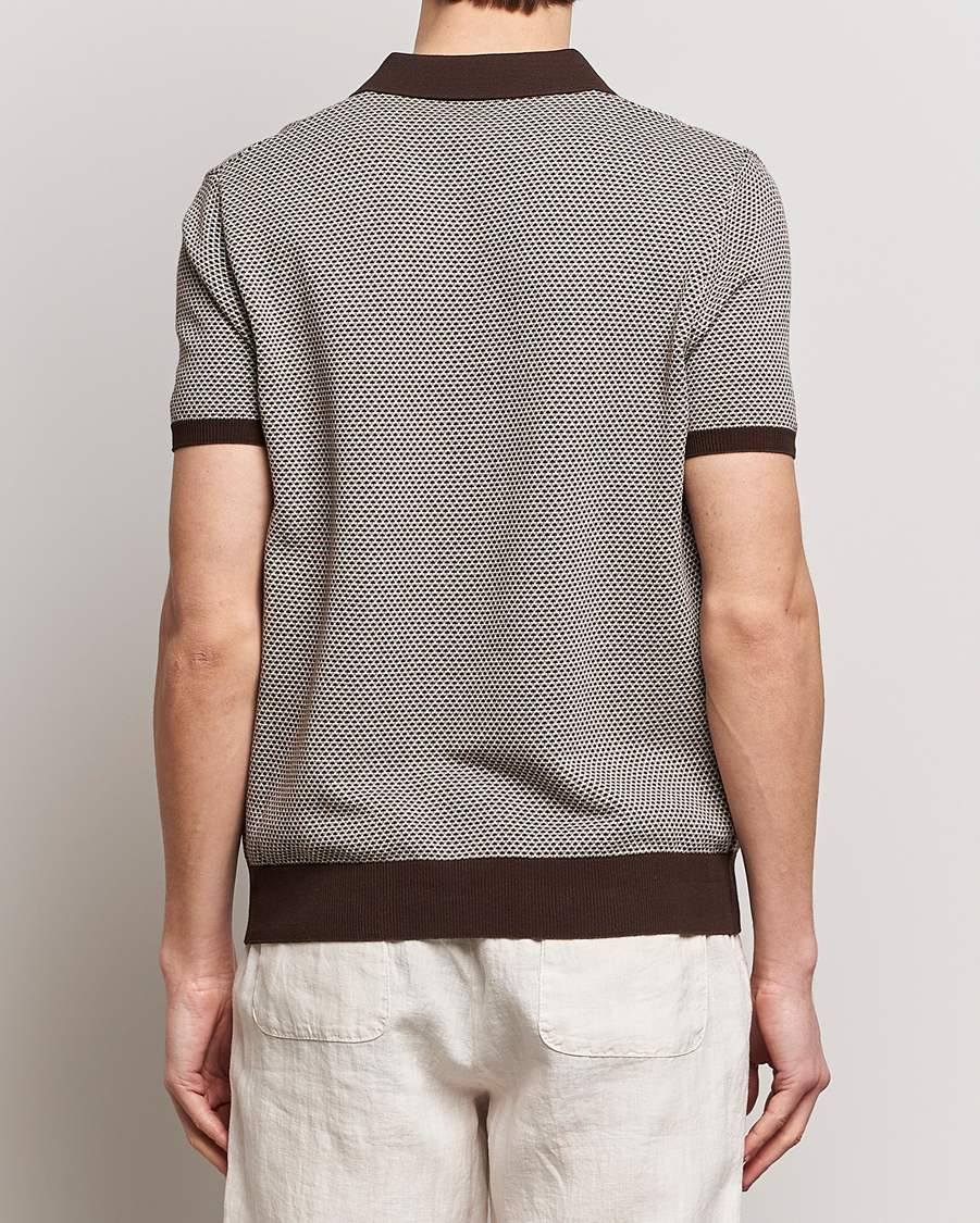Herre | Pikéer | Oscar Jacobson | Dalius Structured Cotton Polo Brown