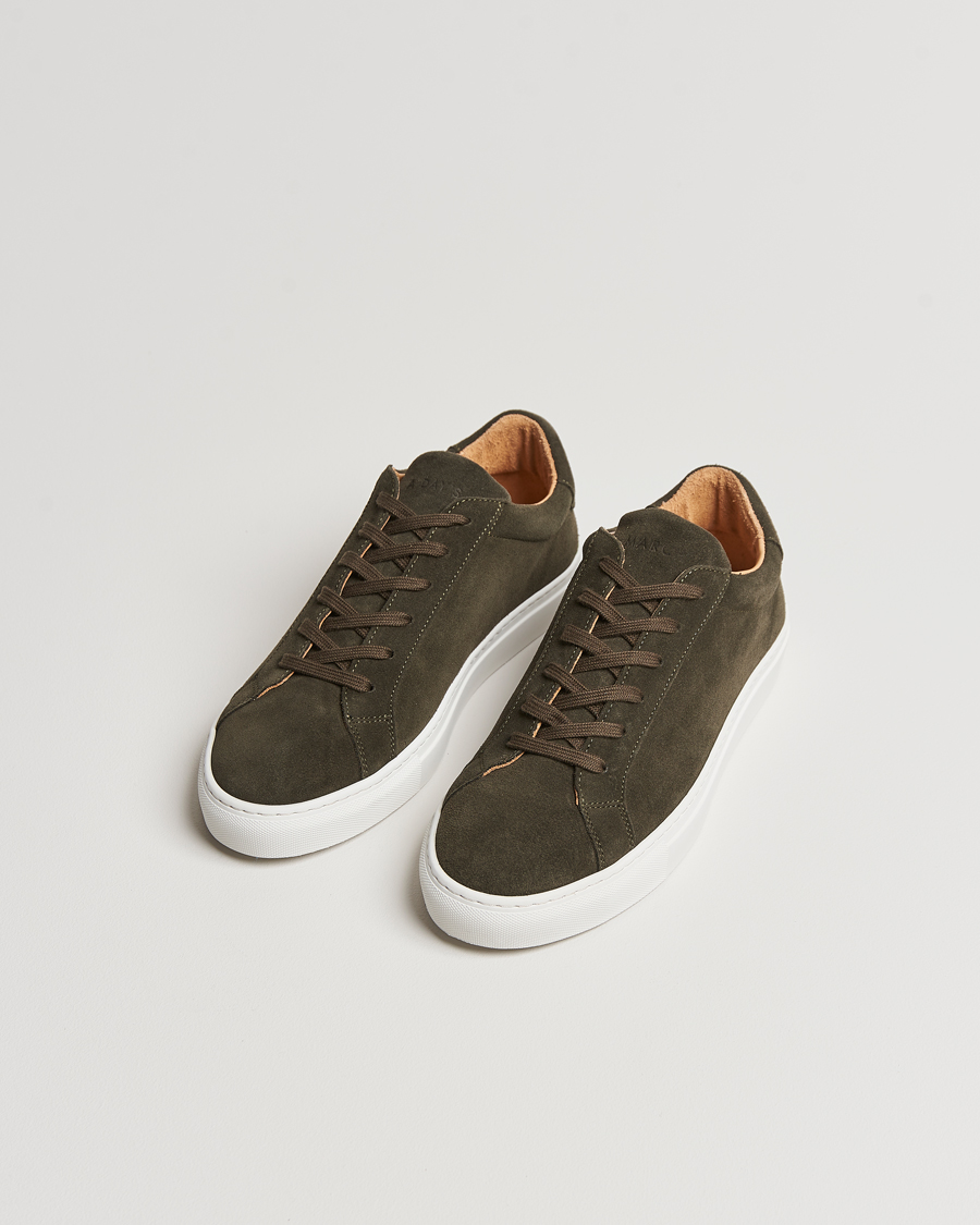 Herre | Sko i mokka | A Day's March | Suede Marching Sneaker Dark Olive