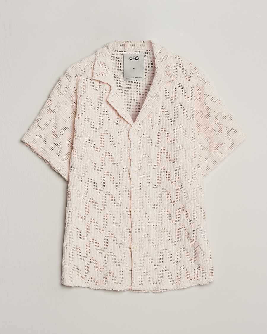 Herre | Skjorter | OAS | Atlas Cuba Crochet Shirt Off White