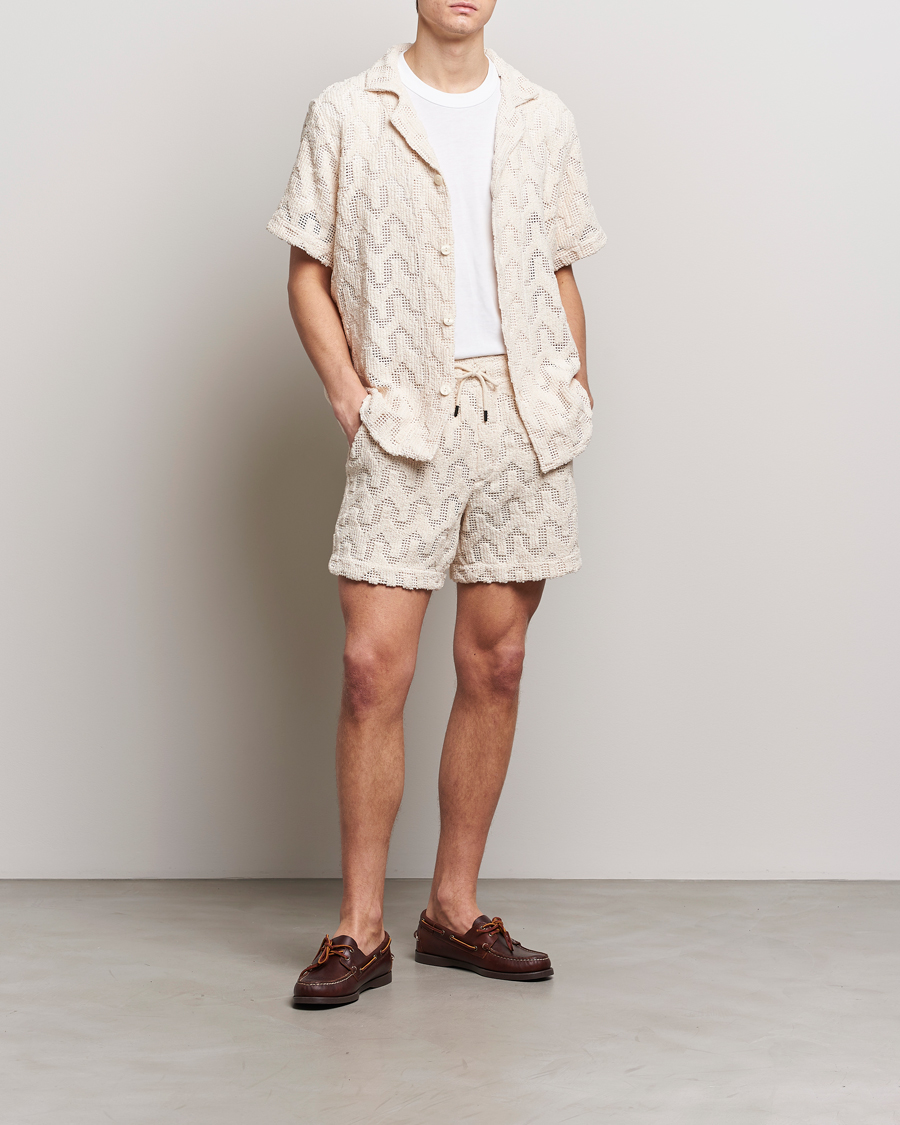 Herre | Skjorter | OAS | Atlas Cuba Crochet Shirt Off White
