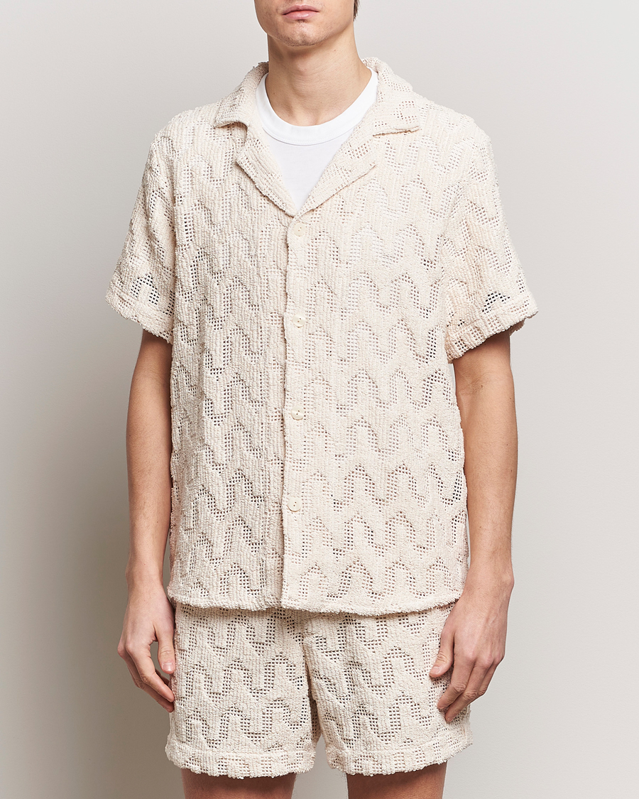 Herre | OAS | OAS | Atlas Cuba Crochet Shirt Off White