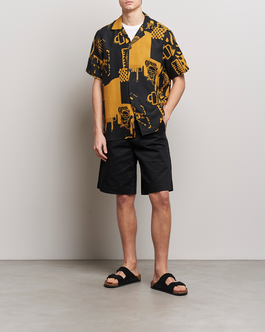 Herre | Skjorter | OAS | Short Sleeve Cuba Linen Shirt Krispy Night