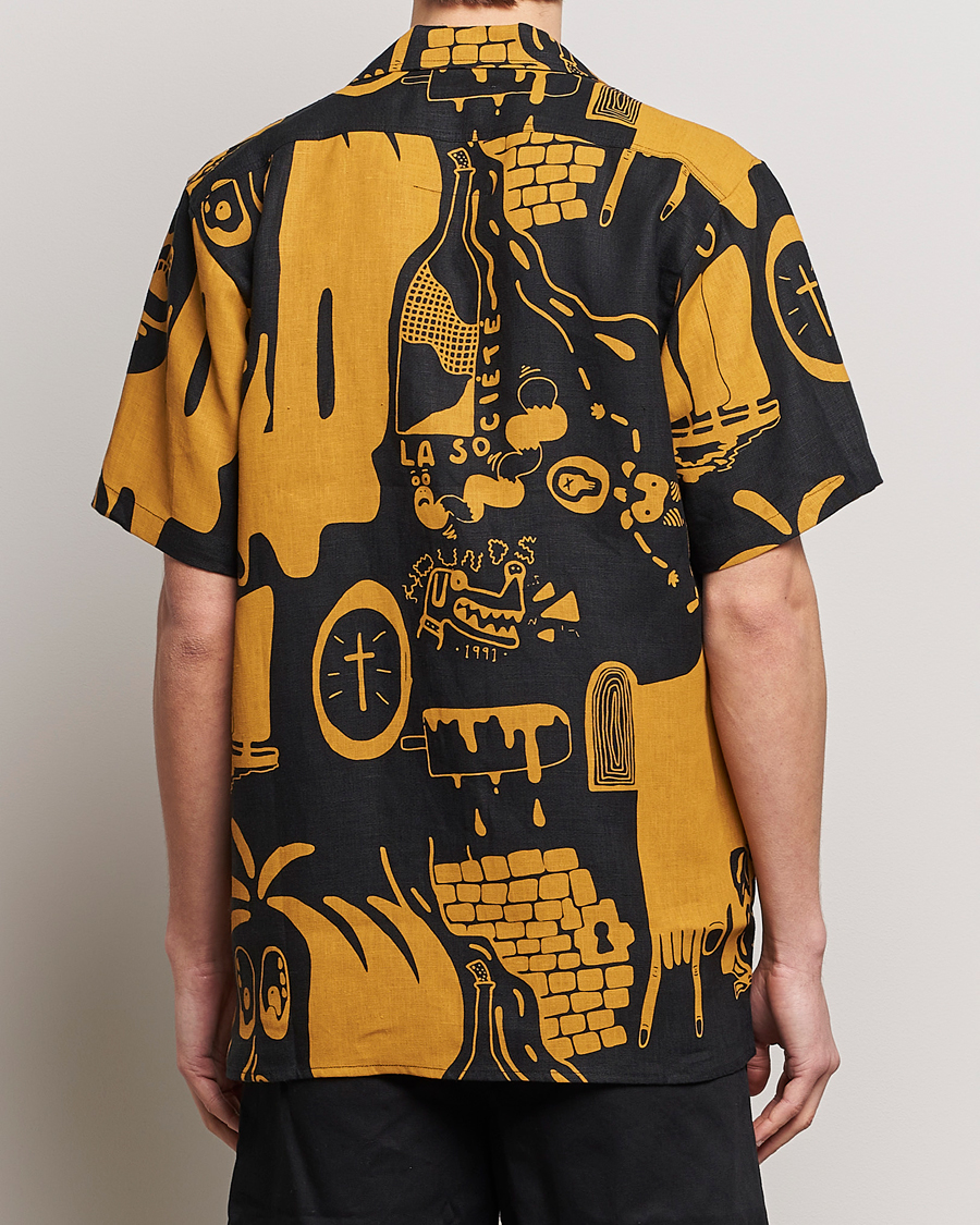Herre | Skjorter | OAS | Short Sleeve Cuba Linen Shirt Krispy Night