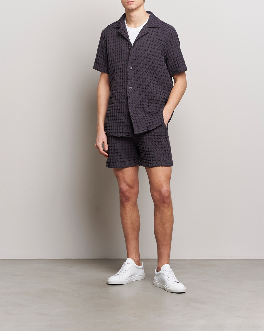 Herre | Skjorter | OAS | Cuba Waffle Shirt Nearly Black