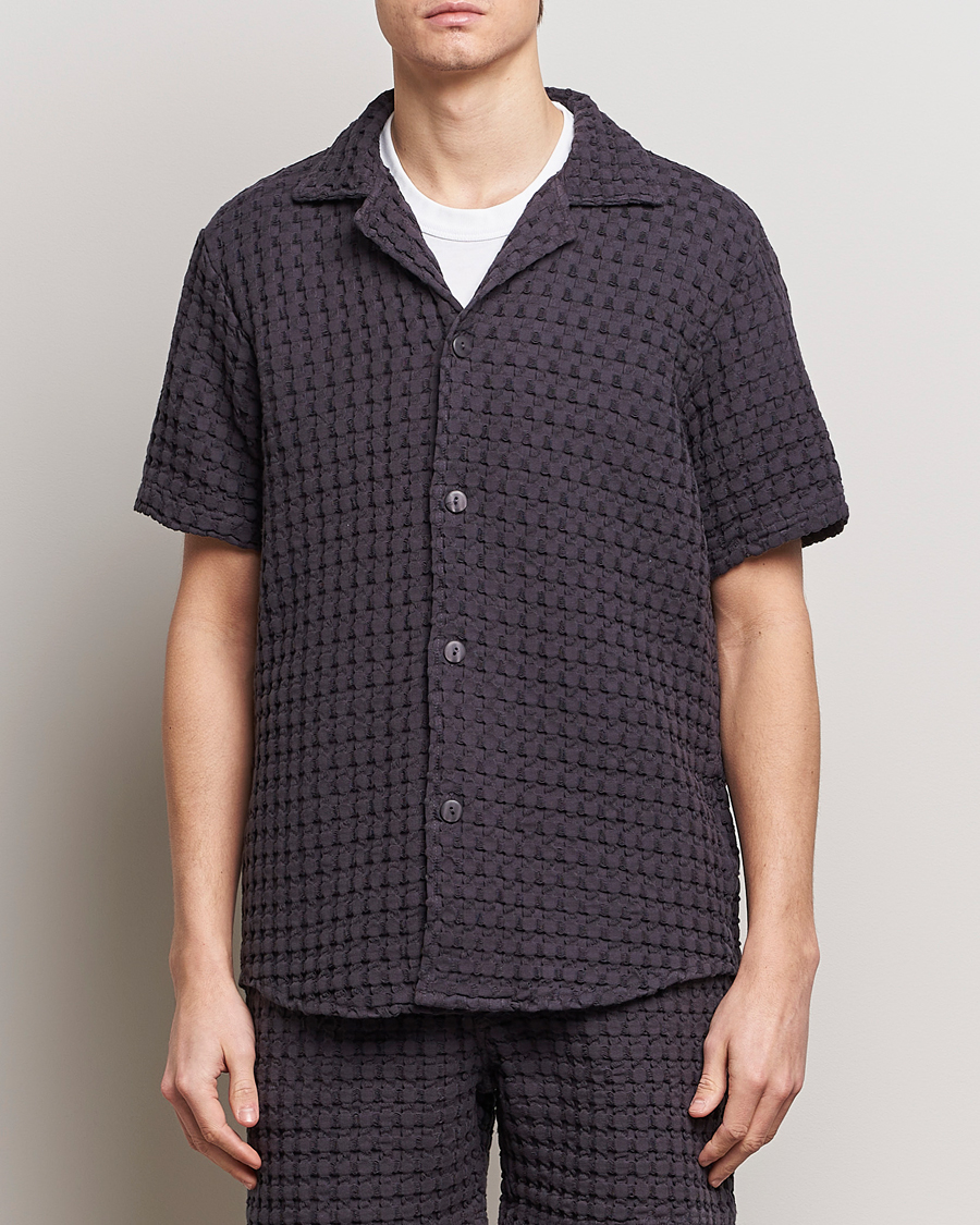 Herre | Skjorter | OAS | Cuba Waffle Shirt Nearly Black