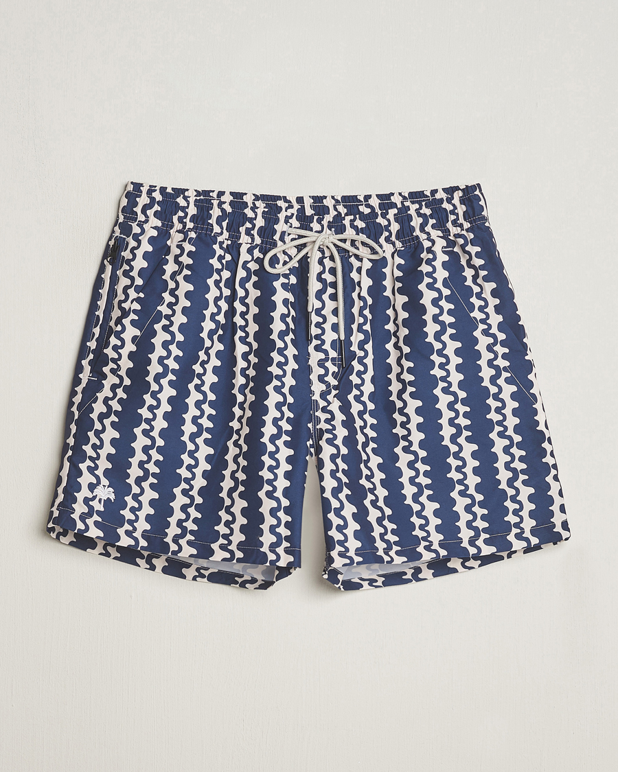 Herre | Badeshorts | OAS | Printed Swimshorts Blue Scribble
