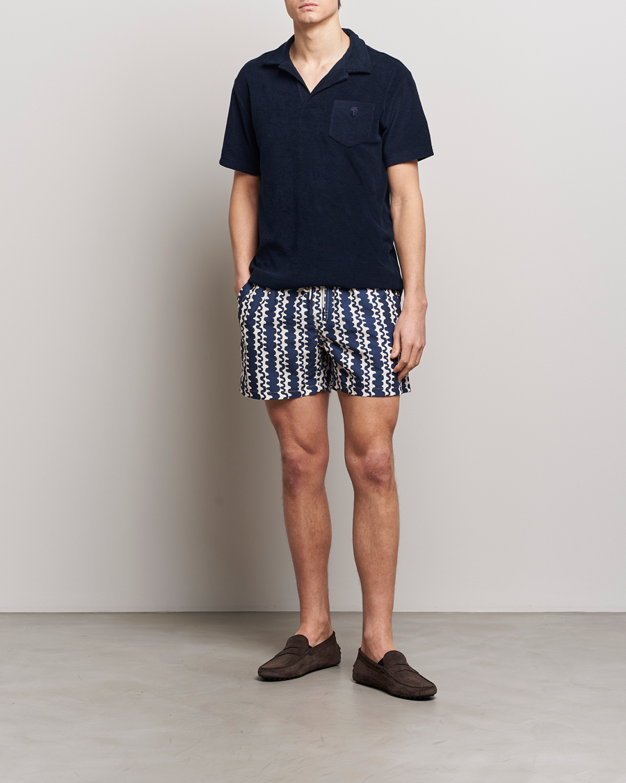 Herre | Badeshorts | OAS | Printed Swimshorts Blue Scribble