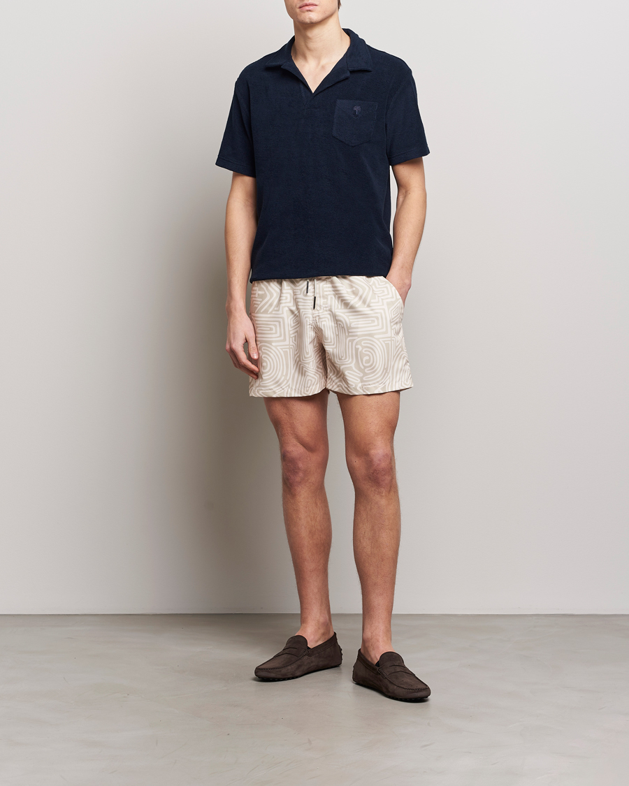 Herre | Badeshorts | OAS | Printed Swimshorts Cream Gondola