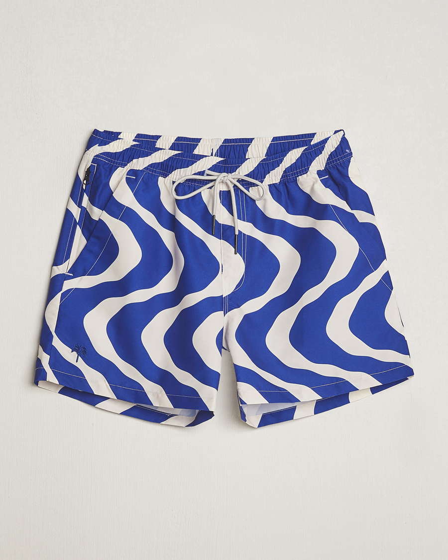Herre | Badeshorts | OAS | Printed Swimshorts Blue Rippling