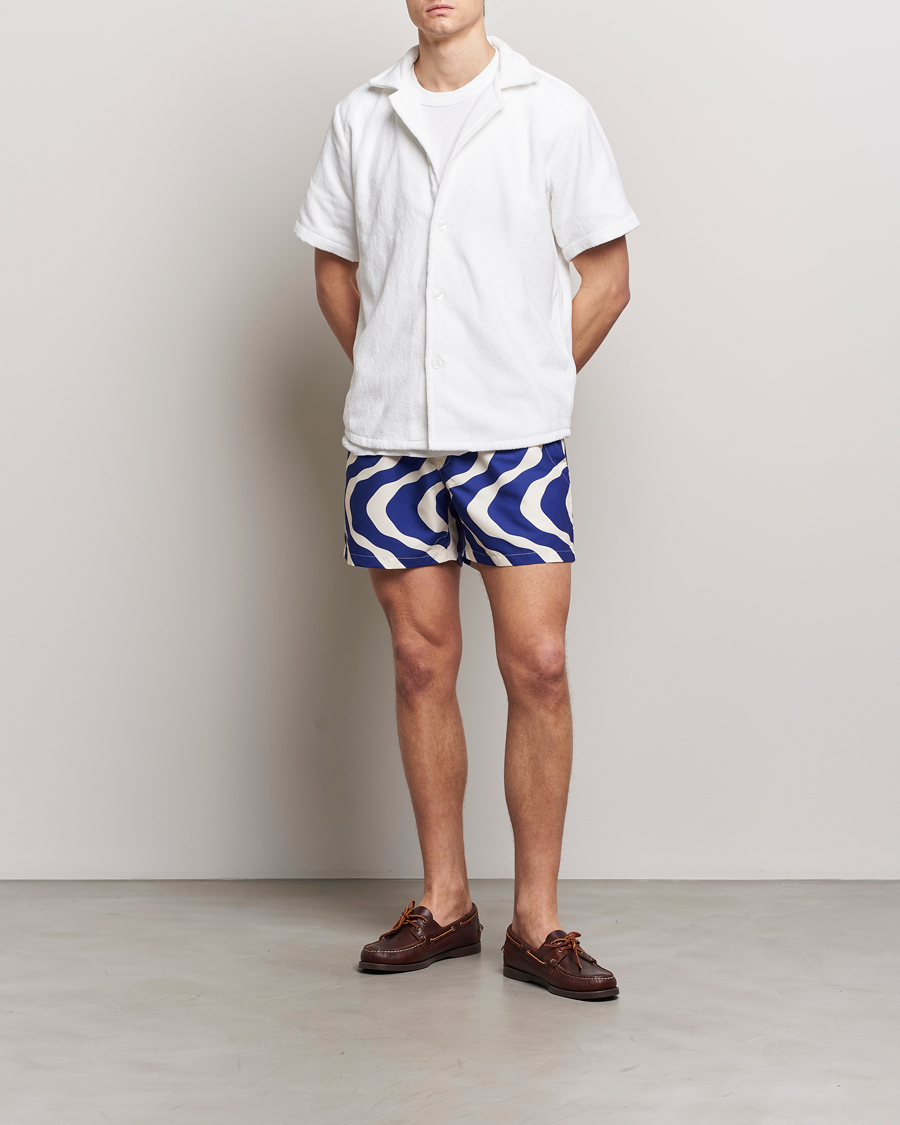 Herre | Badeshorts | OAS | Printed Swimshorts Blue Rippling