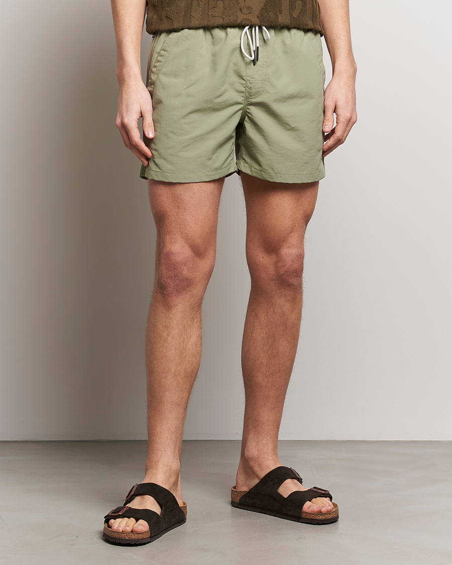 Herre | Badeshorts med snøring | OAS | Plain Swimshorts Green